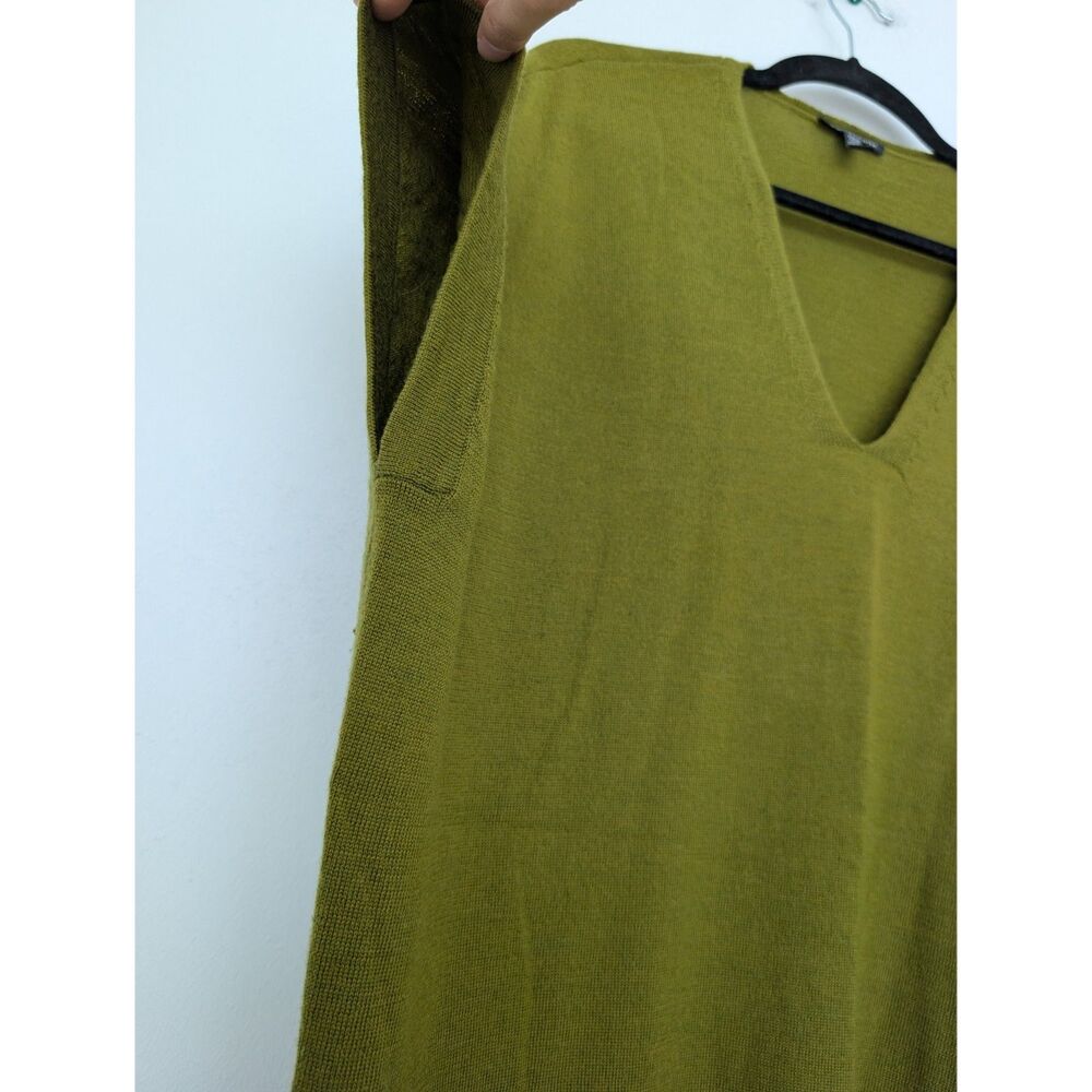 Eileen Fisher Merino Wool Italian Yarn V Neck Longline Sweater Tunic Vest Sz M - Picture 10 of 16